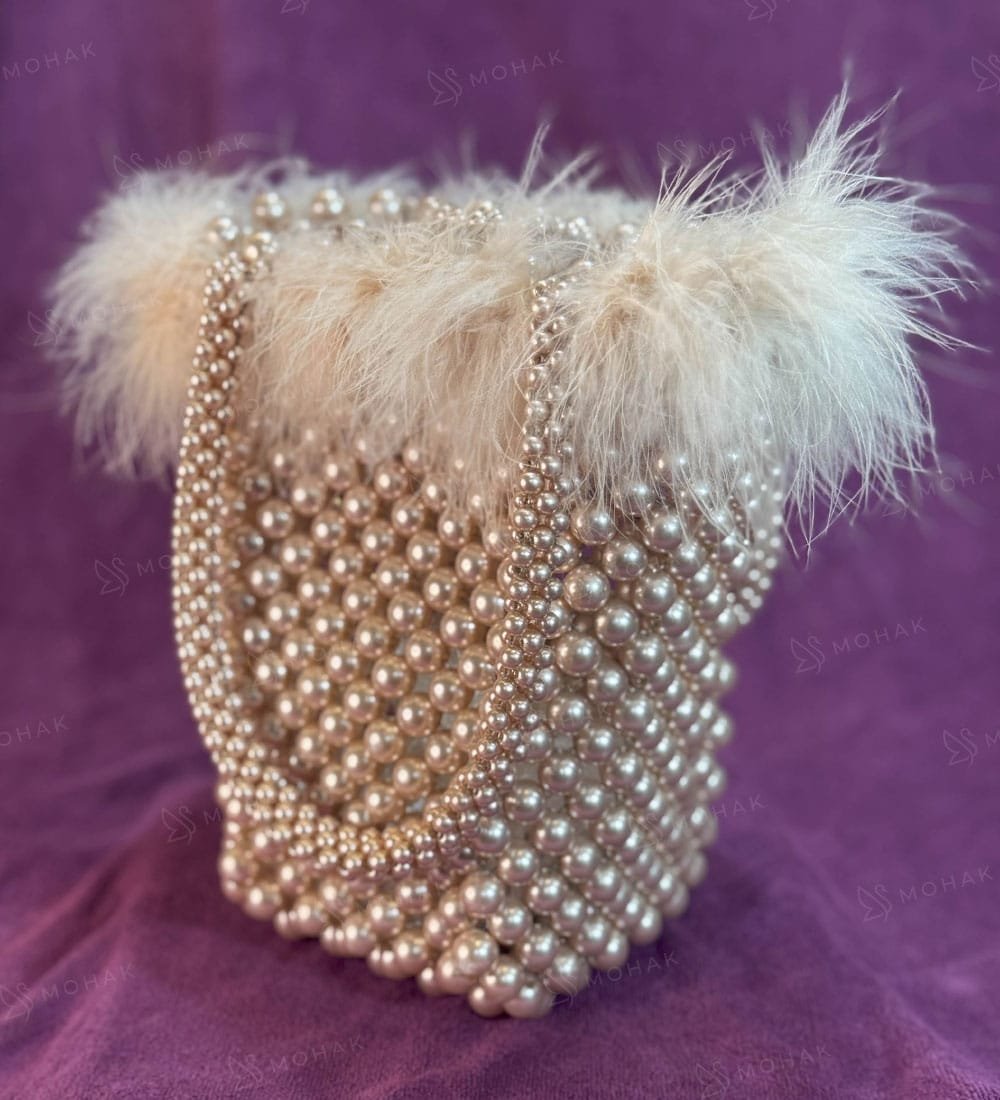 MOHAK | Pearls & Fur Basket Bag