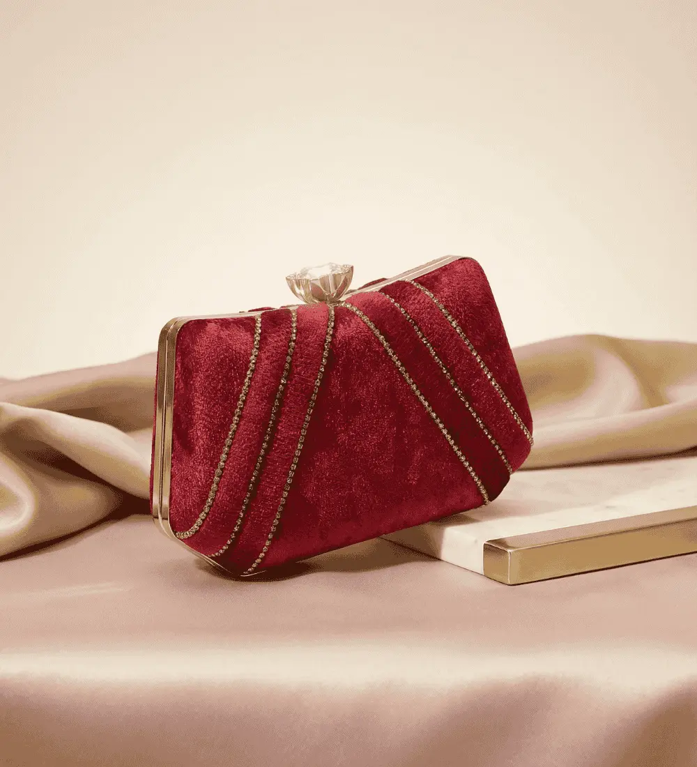 Ruby Rouge Velvet Clutch