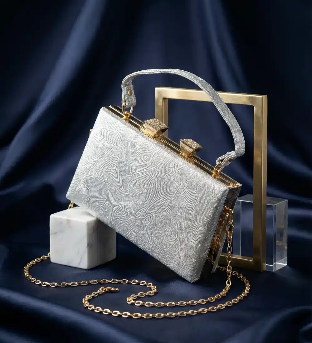 MOHAK | Silver Wave Double Sided Clutch